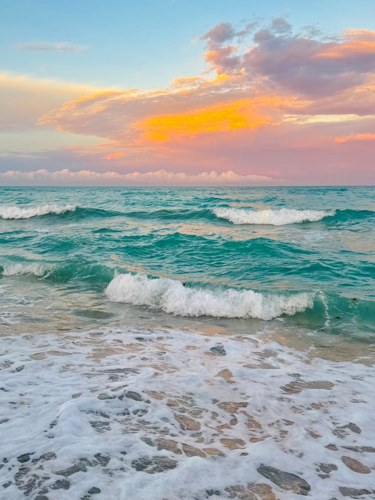 Beautiful tropical beach at sunset